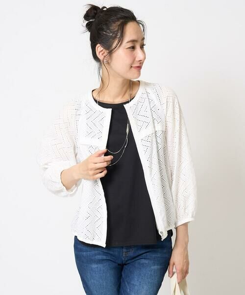 GEORGES RECH / ジョルジュ・レッシュ シャツ・ブラウス | コットンエンブロイダリー羽織ブラウス | 詳細4