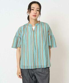 GEORGES RECH / ジョルジュ・レッシュ シャツ・ブラウス | [接触冷感]ランダムストライプフレアスリーブブラウス