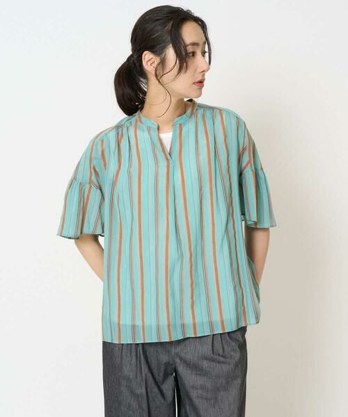 GEORGES RECH / ジョルジュ・レッシュ シャツ・ブラウス | [接触冷感]ランダムストライプフレアスリーブブラウス | 詳細2