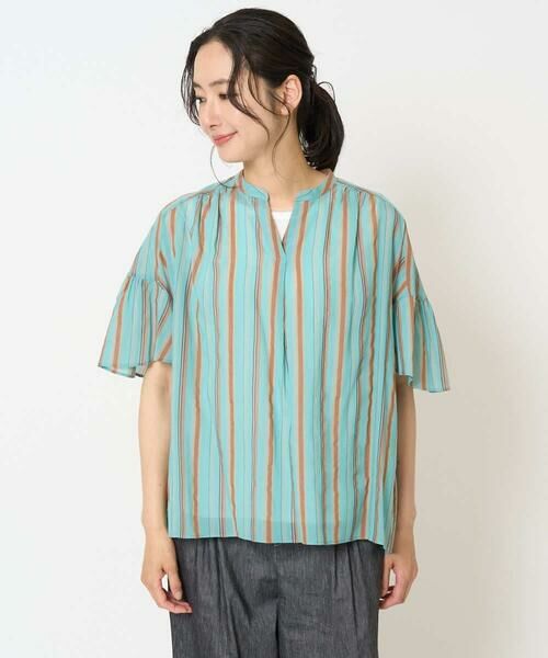 GEORGES RECH / ジョルジュ・レッシュ シャツ・ブラウス | [接触冷感]ランダムストライプフレアスリーブブラウス | 詳細3
