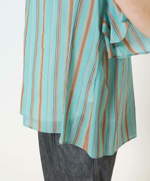 GEORGES RECH / ジョルジュ・レッシュ シャツ・ブラウス | [接触冷感]ランダムストライプフレアスリーブブラウス | 詳細8