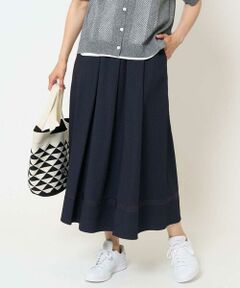 GEORGES RECH / ジョルジュ・レッシュ ロング・マキシ丈スカート | [接触冷感/吸水速乾]サッカーシャドーギンガムタックフレアスカート