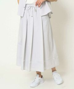 GEORGES RECH / ジョルジュ・レッシュ ロング・マキシ丈スカート | [接触冷感/吸水速乾]サッカーシャドーギンガムタックフレアスカート