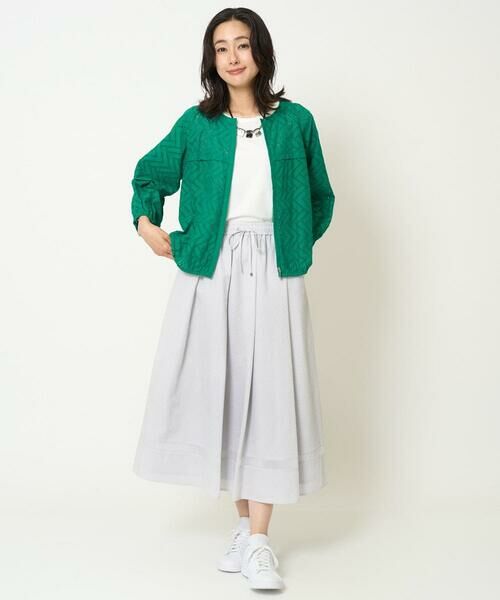 GEORGES RECH / ジョルジュ・レッシュ ロング・マキシ丈スカート | [接触冷感/吸水速乾]サッカーシャドーギンガムタックフレアスカート | 詳細18