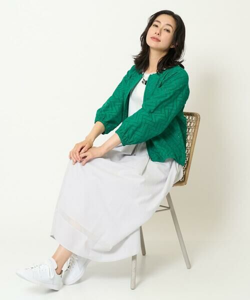 GEORGES RECH / ジョルジュ・レッシュ ロング・マキシ丈スカート | [接触冷感/吸水速乾]サッカーシャドーギンガムタックフレアスカート | 詳細19