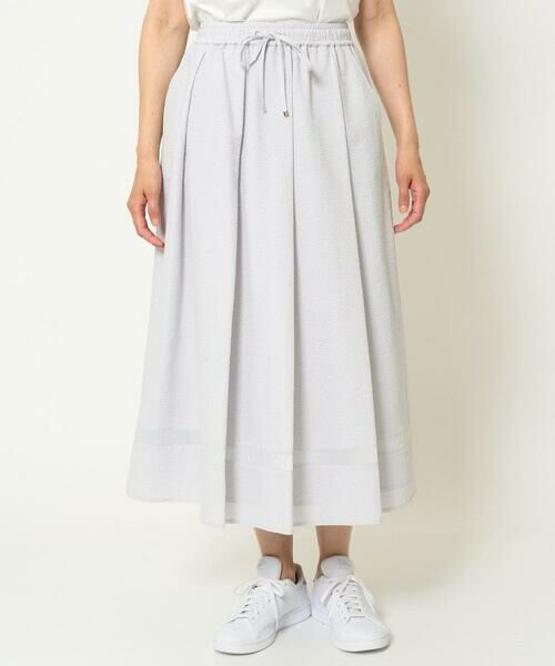 GEORGES RECH / ジョルジュ・レッシュ ロング・マキシ丈スカート | [接触冷感/吸水速乾]サッカーシャドーギンガムタックフレアスカート | 詳細2