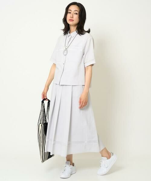 GEORGES RECH / ジョルジュ・レッシュ ロング・マキシ丈スカート | [接触冷感/吸水速乾]サッカーシャドーギンガムタックフレアスカート | 詳細21