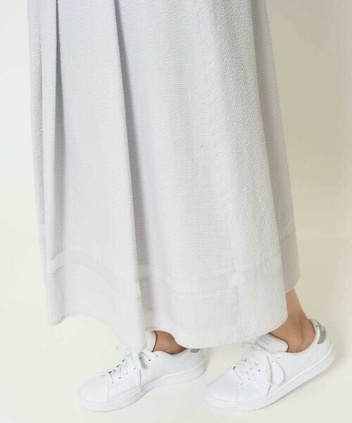 GEORGES RECH / ジョルジュ・レッシュ ロング・マキシ丈スカート | [接触冷感/吸水速乾]サッカーシャドーギンガムタックフレアスカート | 詳細7