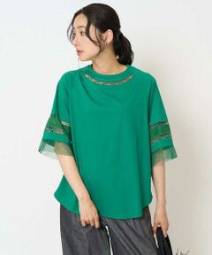 ES RECH / ジョルジュ・レッシュ [撥水加工]ドルマンスリーブジャージーコンビカットソー GEORGES RECH｜[撥水加工]ドルマンスリーブジャージーコンビ
