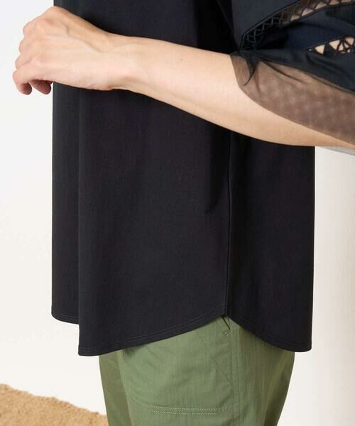 GEORGES RECH / ジョルジュ・レッシュ カットソー | チュールエンブロイダリー6分袖カットソー | 詳細10