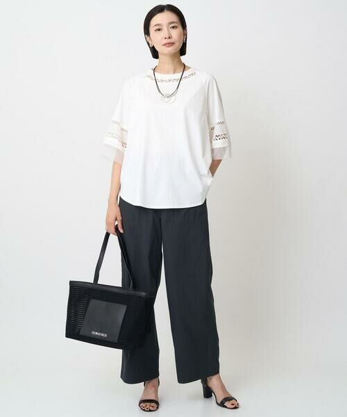 GEORGES RECH / ジョルジュ・レッシュ カットソー | チュールエンブロイダリー6分袖カットソー | 詳細16