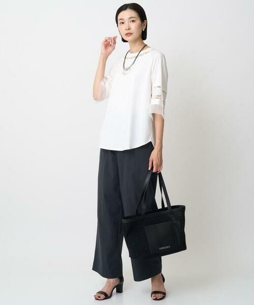 GEORGES RECH / ジョルジュ・レッシュ カットソー | チュールエンブロイダリー6分袖カットソー | 詳細17