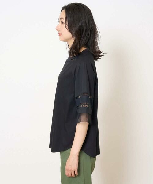 GEORGES RECH / ジョルジュ・レッシュ カットソー | チュールエンブロイダリー6分袖カットソー | 詳細6