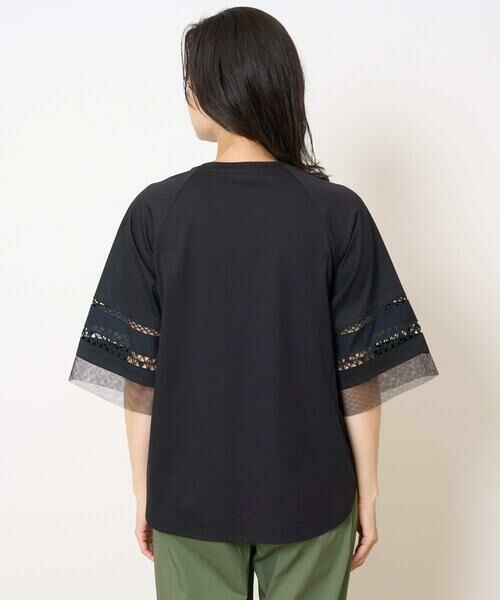 GEORGES RECH / ジョルジュ・レッシュ カットソー | チュールエンブロイダリー6分袖カットソー | 詳細7