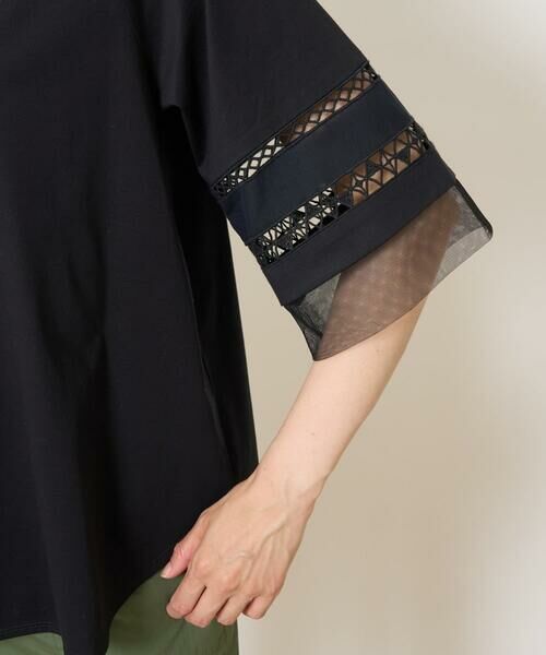 GEORGES RECH / ジョルジュ・レッシュ カットソー | チュールエンブロイダリー6分袖カットソー | 詳細9