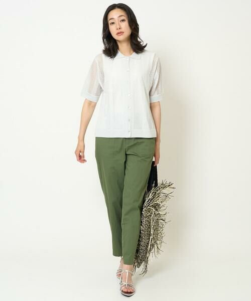 GEORGES RECH / ジョルジュ・レッシュ カーディガン・ボレロ | ラメ襟付きシアーメッシュニットカーディガン | 詳細11