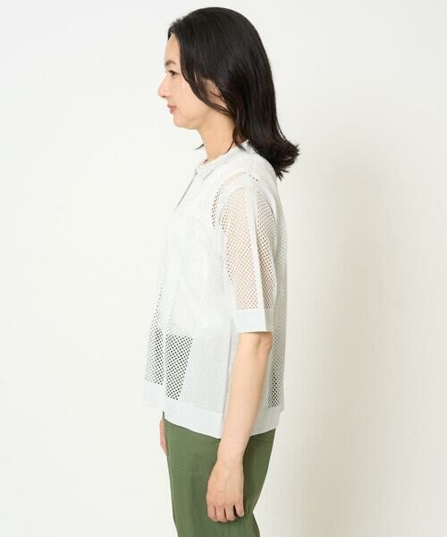 GEORGES RECH / ジョルジュ・レッシュ カーディガン・ボレロ | ラメ襟付きシアーメッシュニットカーディガン | 詳細4