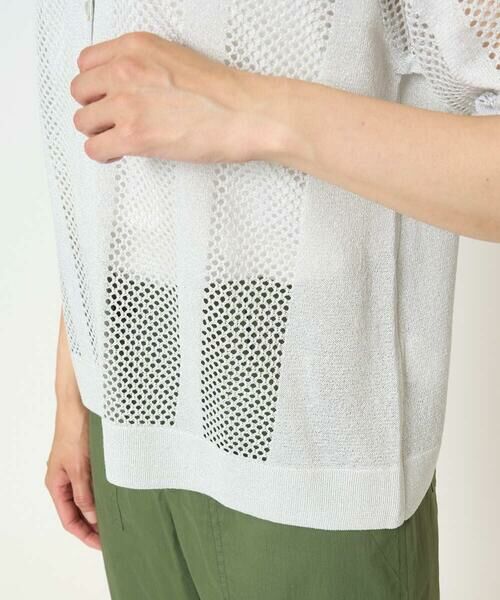 GEORGES RECH / ジョルジュ・レッシュ カーディガン・ボレロ | ラメ襟付きシアーメッシュニットカーディガン | 詳細8