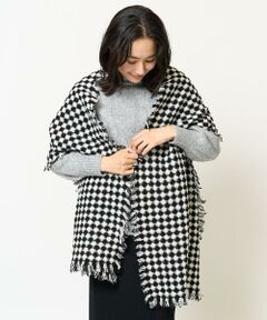 GEORGES RECH / ジョルジュ・レッシュ マフラー・ショール・スヌード・ストール | 格子柄フリンジウールストール