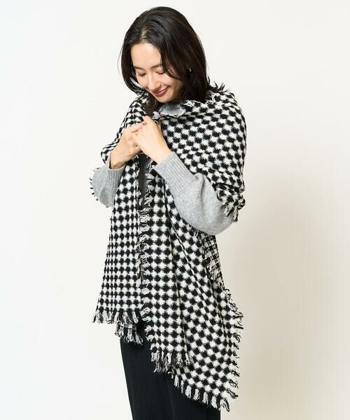 GEORGES RECH / ジョルジュ・レッシュ マフラー・ショール・スヌード・ストール | 格子柄フリンジウールストール | 詳細2