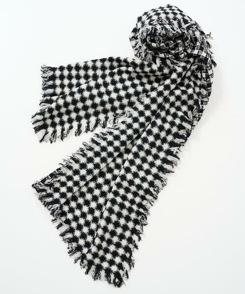 GEORGES RECH / ジョルジュ・レッシュ マフラー・ショール・スヌード・ストール | 格子柄フリンジウールストール | 詳細3