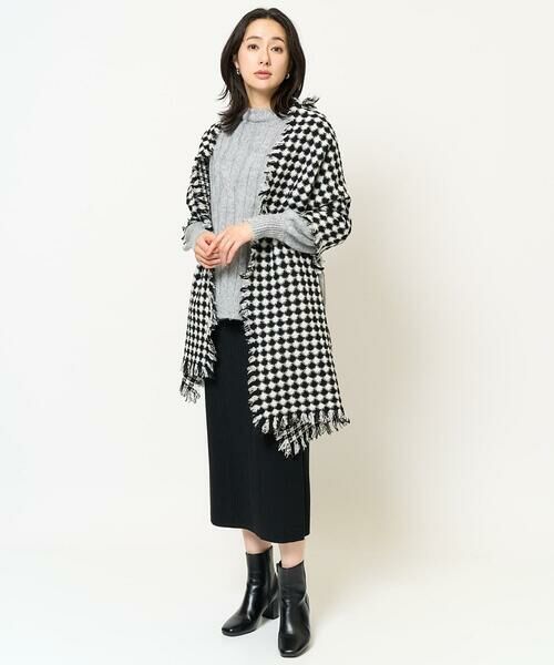 GEORGES RECH / ジョルジュ・レッシュ マフラー・ショール・スヌード・ストール | 格子柄フリンジウールストール | 詳細6