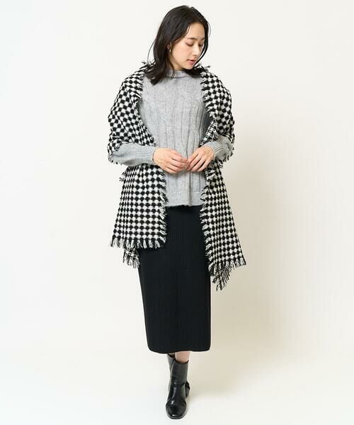 GEORGES RECH / ジョルジュ・レッシュ マフラー・ショール・スヌード・ストール | 格子柄フリンジウールストール | 詳細7