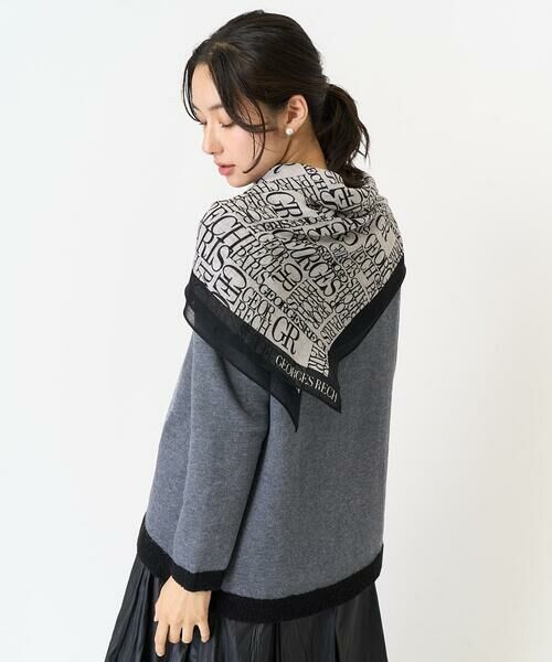 GEORGES RECH / ジョルジュ・レッシュ マフラー・ショール・スヌード・ストール | GRロゴ大判ウールスカーフ | 詳細1