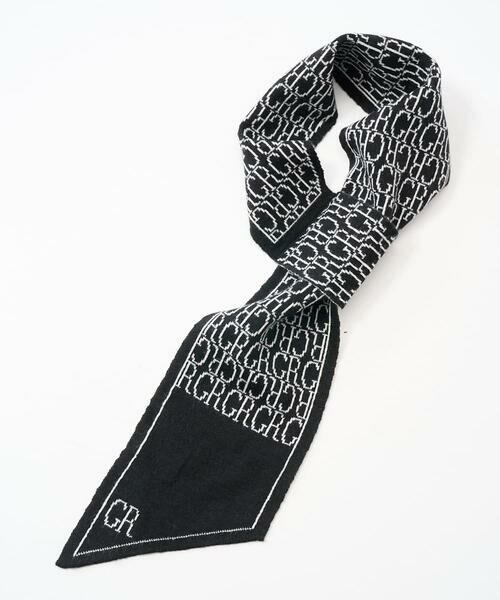 GEORGES RECH / ジョルジュ・レッシュ マフラー・ショール・スヌード・ストール | GRロゴ細幅ニットスカーフ | 詳細1