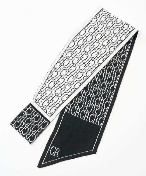 GEORGES RECH / ジョルジュ・レッシュ マフラー・ショール・スヌード・ストール | GRロゴ細幅ニットスカーフ | 詳細4
