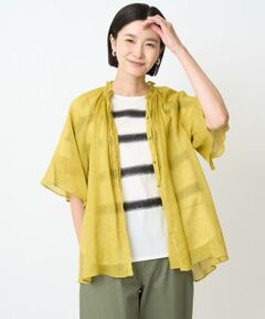 GEORGES RECH / ジョルジュ・レッシュ シャツ・ブラウス | ラミーギャザースタンドカラーブラウス