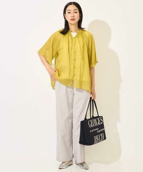 GEORGES RECH / ジョルジュ・レッシュ シャツ・ブラウス | ラミーギャザースタンドカラーブラウス | 詳細14