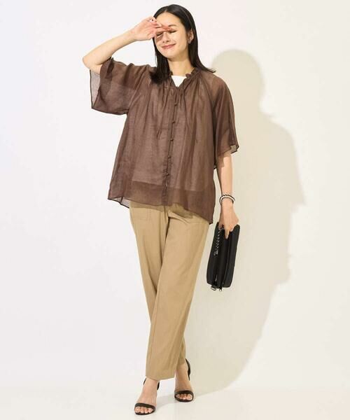 GEORGES RECH / ジョルジュ・レッシュ シャツ・ブラウス | ラミーギャザースタンドカラーブラウス | 詳細18