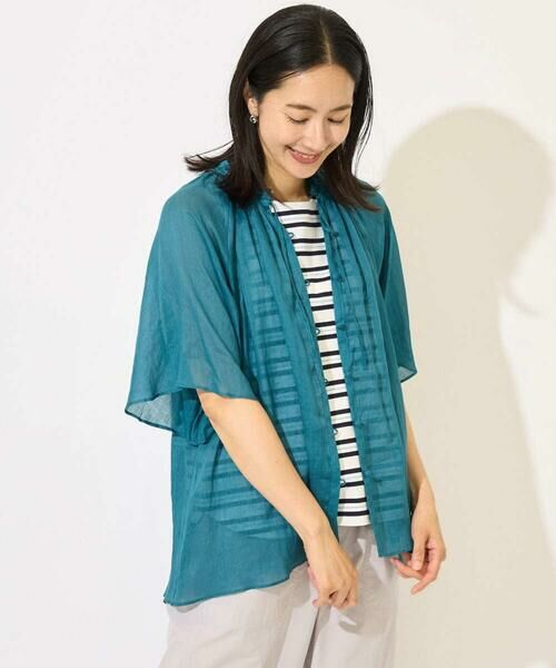 GEORGES RECH / ジョルジュ・レッシュ シャツ・ブラウス | ラミーギャザースタンドカラーブラウス | 詳細3