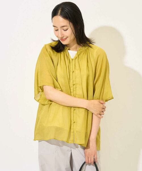 GEORGES RECH / ジョルジュ・レッシュ シャツ・ブラウス | ラミーギャザースタンドカラーブラウス | 詳細4