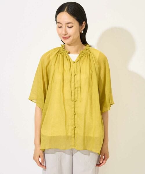 GEORGES RECH / ジョルジュ・レッシュ シャツ・ブラウス | ラミーギャザースタンドカラーブラウス | 詳細5