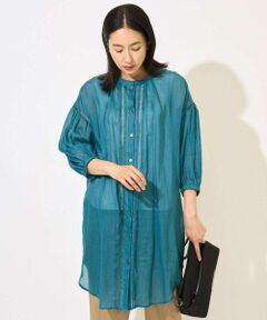 GEORGES RECH / ジョルジュ・レッシュ シャツ・ブラウス | ラミーハシゴレース7分袖チュニックブラウス