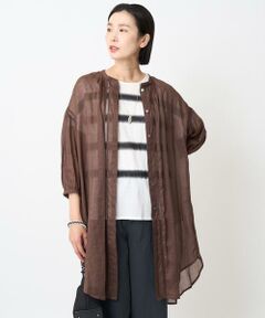 GEORGES RECH / ジョルジュ・レッシュ シャツ・ブラウス | ラミーハシゴレース7分袖チュニックブラウス