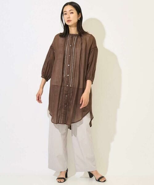 GEORGES RECH / ジョルジュ・レッシュ シャツ・ブラウス | ラミーハシゴレース7分袖チュニックブラウス | 詳細18