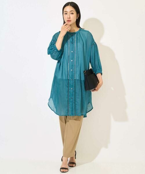 GEORGES RECH / ジョルジュ・レッシュ シャツ・ブラウス | ラミーハシゴレース7分袖チュニックブラウス | 詳細23