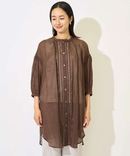 GEORGES RECH / ジョルジュ・レッシュ シャツ・ブラウス | ラミーハシゴレース7分袖チュニックブラウス | 詳細7