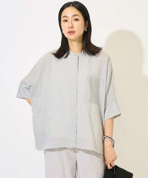 GEORGES RECH / ジョルジュ・レッシュ シャツ・ブラウス | [追加/接触冷感]バンドカラードルマンスリーブブラウス2 | 詳細2