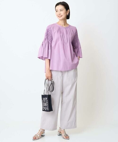 GEORGES RECH / ジョルジュ・レッシュ シャツ・ブラウス | ハンドスモッキング6分袖フレアブラウス | 詳細14