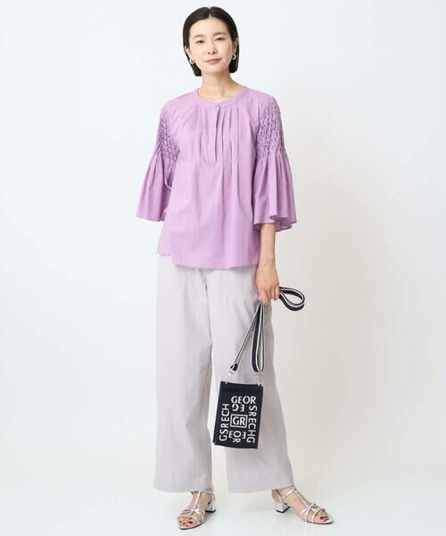 GEORGES RECH / ジョルジュ・レッシュ シャツ・ブラウス | ハンドスモッキング6分袖フレアブラウス | 詳細15