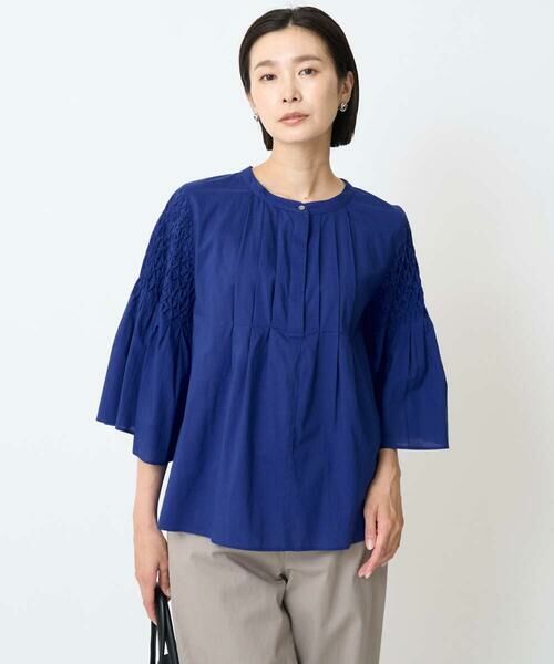 GEORGES RECH / ジョルジュ・レッシュ シャツ・ブラウス | ハンドスモッキング6分袖フレアブラウス | 詳細4