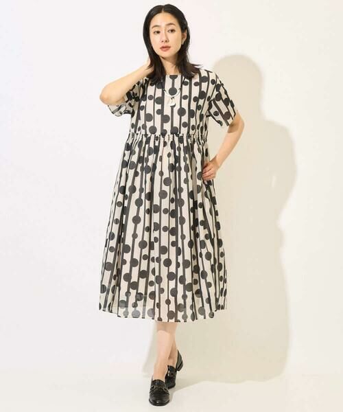 GEORGES RECH / ジョルジュ・レッシュ ロング・マキシ丈ワンピース | ドットストライプシアーワンピース | 詳細1
