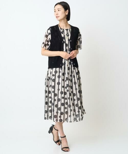 GEORGES RECH / ジョルジュ・レッシュ ロング・マキシ丈ワンピース | ドットストライプシアーワンピース | 詳細21