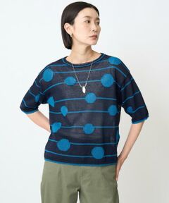 GEORGES RECH / ジョルジュ・レッシュ ニット・セーター | ペーパーヤーンドット5分袖ニット