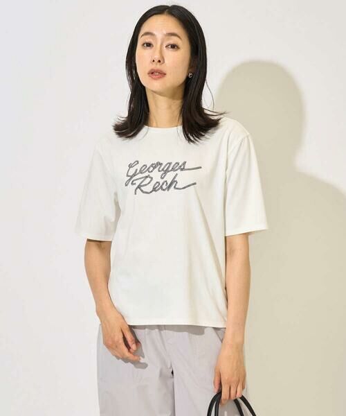 GEORGES RECH / ジョルジュ・レッシュ カットソー | [接触冷感/紫外線カット/遮熱]テーププリントロゴカットソー | 詳細1
