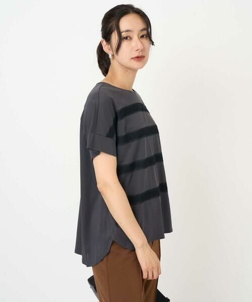GEORGES RECH / ジョルジュ・レッシュ カットソー | [接触冷感]スーパークールチュールボーダーカットソー | 詳細1
